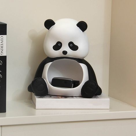Meuble d'entrée à motif panda, rangement pour clés, porte-bijoux, meuble à chaussures pour le salon, décoration intérieure, cadeau de pendaison de crémaillère, panier à fruits panda (1/5)
