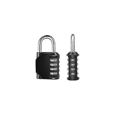 Set mit 2 Zahlenschlössern für Spinde, 4-stellige Zahlenschlösser (schwarz) - Crezuo