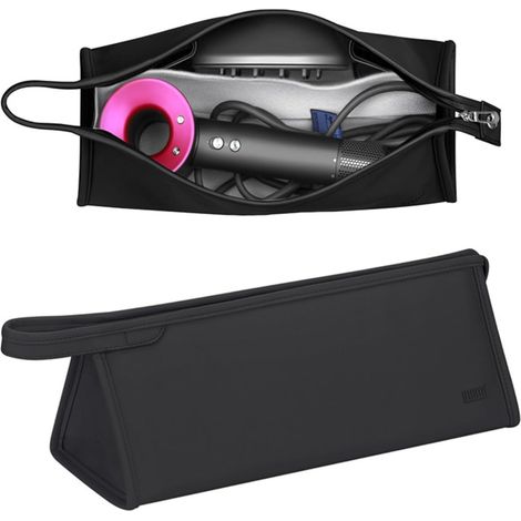 Funda de piel sintética negra (35 × 14 × 15 cm), protección antigolpes para Dyson Supersonic/Airwrap Styler.