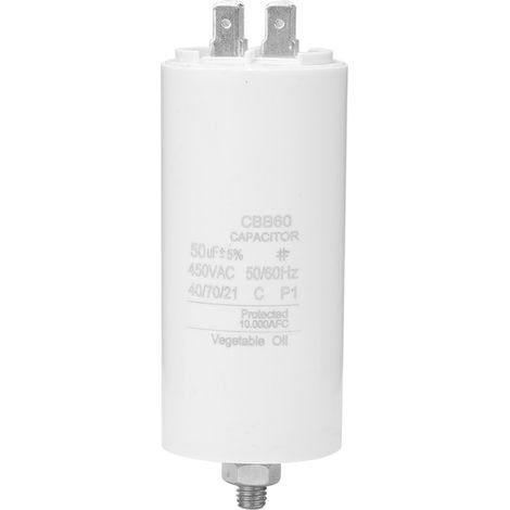 Condensateur de démarrage moteur CBB60 50µF 450V avec écrou à vis pour lave-linge (1/5)