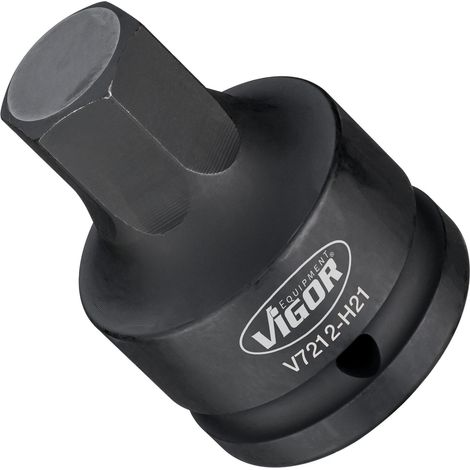 VIGOR Innensechskant Schlagschrauber Schraubendreher-Einsatz, V7212-H21, 3/4 Zoll (20 mm) Vierkant, Innen Sechskant Profil, SW 21 mm (1/3)