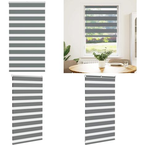 vidaXL Zebrarollo Dunkelgrau 75x100 cm Stoffbreite 70,9 cm Polyester (1/5)