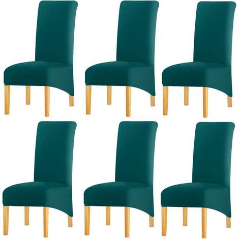 Stuhlhussen XL für Esszimmerhochrückenstühle, 6er-Set, Teal (1/5)