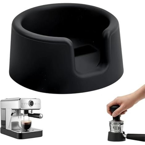 Base de tasse à café en silicone noir, compatible avec machine à espresso Ninja ES601, support silicone pour porte-filtre manuel, améliore la stabilité du tassage et l’extraction (Noir) (1/5)
