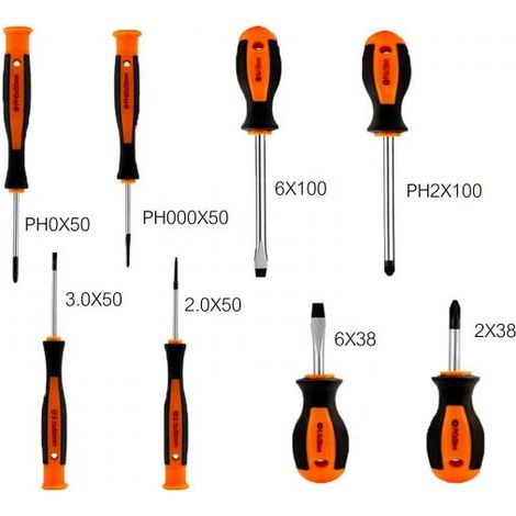 Set 8pz Cacciavite Croce Taglio Giraviti Punte Magnetiche Manico Ergonomico (1/5)
