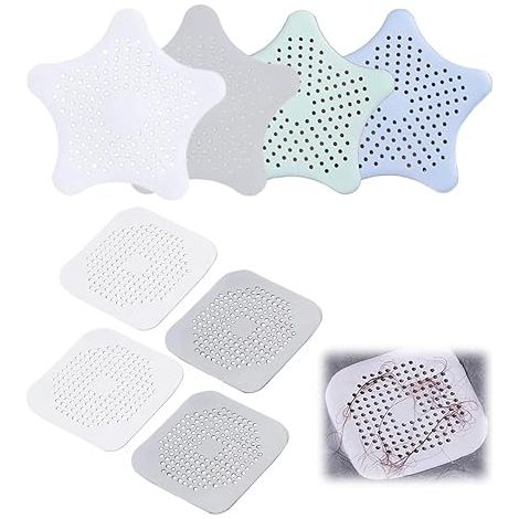 Silicone Drain Protector, Universal Silicone Bath Drain Cover Filter, Hair Filter and Dirty Anti-Clogging for Shower Sink, Strainers (1/5)