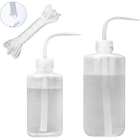 Juego de botellas de riego de 500 ml + 250 ml – compresión – boquilla larga plegable – para cactus/bonsáis/orquídeas