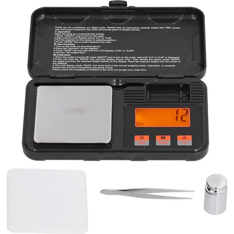 Balance de Précision 200g 0.01g, 6 Pièces pour Bijoux et Poudres, Portable avec Écran LCD Rétroéclairé (1/5)