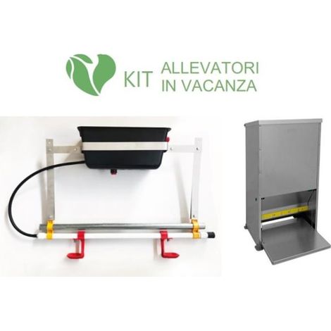 Kit allevatori in vacanza Abbeveratoio water dream Mangiatoia a pedale 19 lt