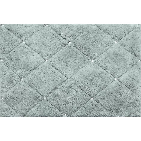 ALFOMBRA DE BA脩O CHIC DE ALGOD脫N SUAVE CON CRISTALES 60X90CM MENTA (1/4)