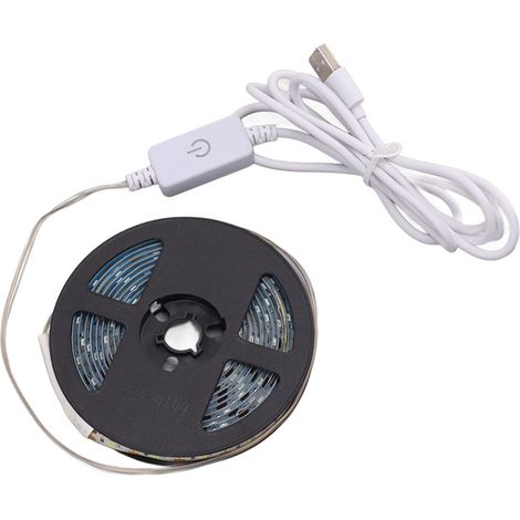 Bande LED USB 5V tactile, dimmable, étanche, flexible et sécable, pour allée, blanc froid, 3 mètres (1/5)