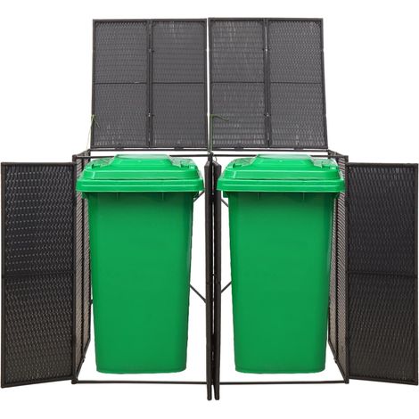 Maison Exclusive - Mülltonnenbox für 2 Tonnen Schwarz 140x80x117