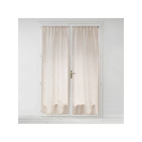 Douceur D'Intérieur – Paire de voilages droits passe-tringle 2 x 70 x 200 cm – Voile tissé effet lin – Finition tunnel pour tringle – Lavable en machine