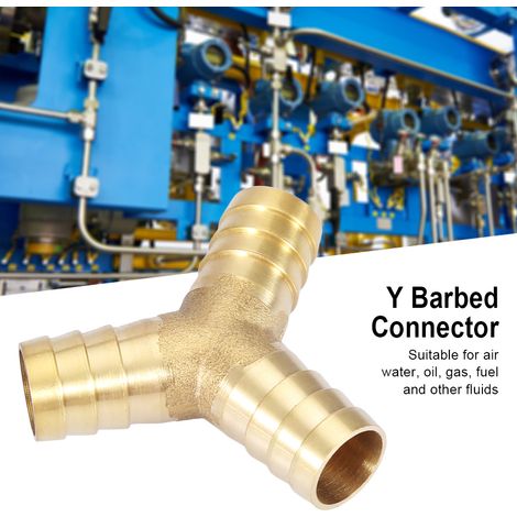 Raccord en laiton 3 voies en Y pour tuyau barbelé, connecteur de jonction air eau gaz diamètre extérieur 16mm, lot de 1 pièce (1/5)