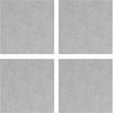 Plaques à damier 4 pcs Argent 40 x 40 cm Aluminium CFW374518 (1/5)