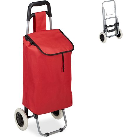 Carro de compra plegable ligero capacidad 25 L 91 x 40 x 30 cm de tela roja 130008752 (1/5)