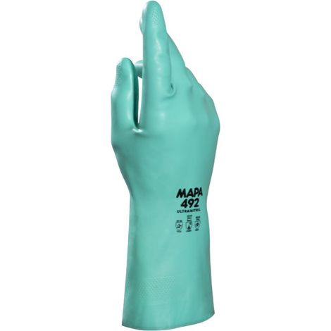 Gants de manutention Mapa ULTRANITRIL 492 taille 6, 1 Paire, Vert ( Prix pour Paquet de 10 Paires )