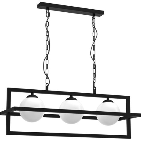 Suspension loft Diego 75 cm 3 globes blancs E14 Milagro (1/5)