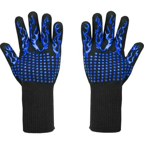 Gants de barbecue résistants à la chaleur jusqu'à 800 °C – Gants résistants aux coupures L5 – Gants de cuisine de qualité supérieure pour BBQ, cuisiner, pâtisserie et soudure (1 paire de 33 cm),de DEB