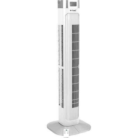 V-TAC 55W 92cm Turmventilator mit LED-Display, Weiß