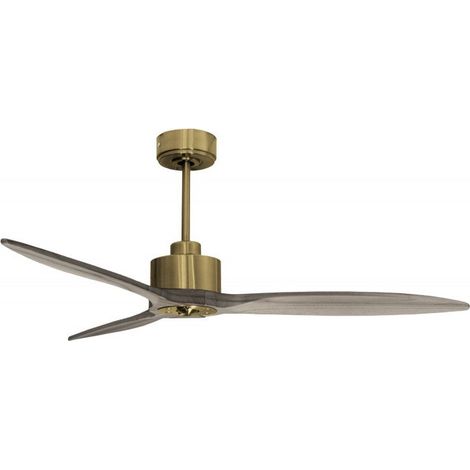 Modulo Latino III - Super destratificateur et ventilateur DC 132 cm laiton pales bois gris idéal 26 à 40 m² (1/5)