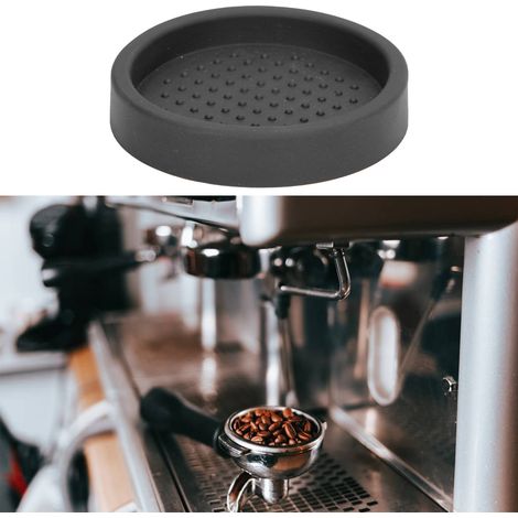 Tapis de Tasseur à Café en Silicone Rond, Résistant à la Chaleur et Portable pour Maison - Noir (1/5)