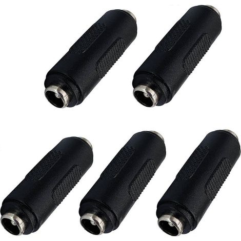 Adaptateur secteur CC 5,5 mm x 2,1 mm, coupleur de connecteur femelle-femelle CC 2,1 mm x 5,5 mm (lot de 5 femelles) (1/5)