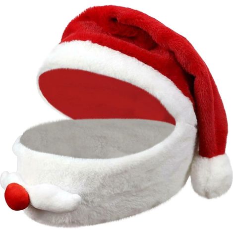 Housse Pour Casque De Moto - Forme Père Noël - Rouge - Élastique Universelle Pour Casques Moto Ski Vélo - 1 Pièce