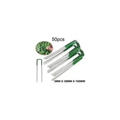 Jiajia AI, Piquets de Fixation pour Jardin Pelouse Agrafes en, 50pcs pour jardin, terrasse et extérieur (1/5)