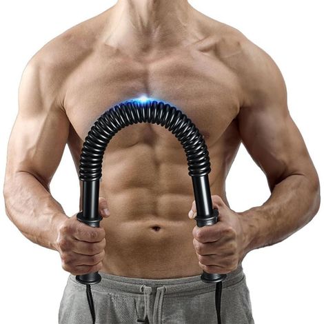 1 Barre de musculation, ressort acier, poignées ABS antidérapantes, protection jointure, entraînement domicile (1/5)