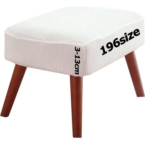1 Housse De Protection Repose-Pieds Tissu Élastique Jacquard Lavable Pour Tabouret Salon Chambre 30x50cm