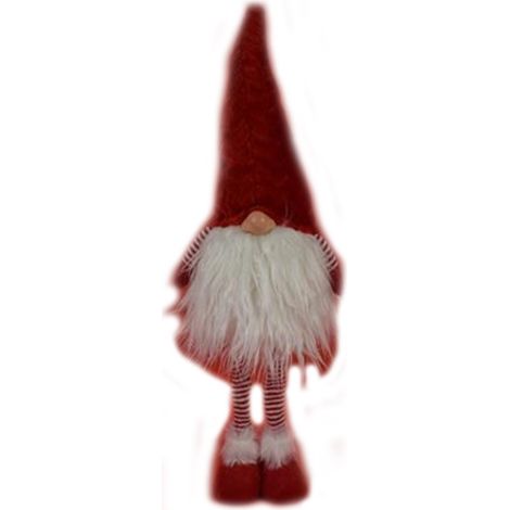 Gnomo elfo babbo natale rosso con viso barba bianca luminoso per decorazioni natalizie addobbi idea regalo con luci casa vetrine (1/5)