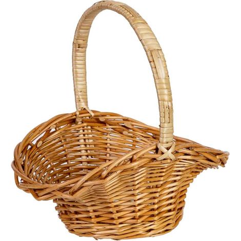 Cesta de mimbre marrón 24x18x8/11/22h cm (1/5)