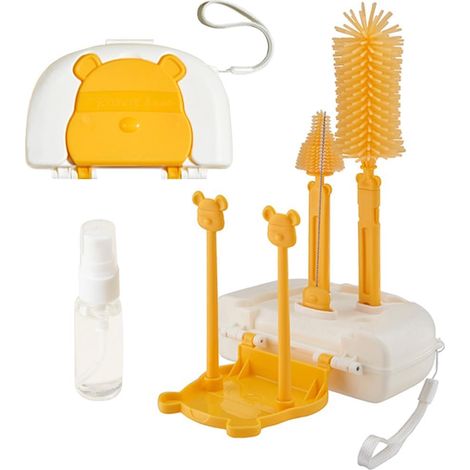 Kit de nettoyage avec étui – Brosse à biberon en silicone – Égouttoir – (1/5)