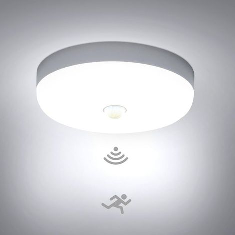 18W Plafonnier LED Detecteur de Mouvement, Lampe Plafond avec Capteur Intérieur, Luminaire Plafonnier Automatique, pour Hublot, Couloir et Cave, 220V Motion Sensor Rond Ceiling Lights Indoor (1/5)