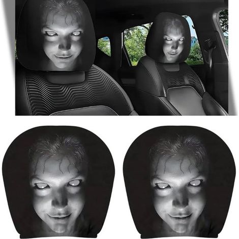 Fundas para reposacabezas de coche, Universales de 2 piezas, Tema de Halloween, Lavables, Suaves y ajustadas, Poliéster transpirable (1/5)