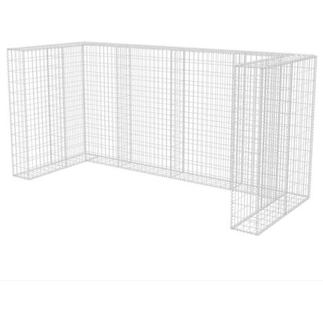 Gabionen-Mülltonnenverkleidung für 3 Tonnen Stahl 250x100x120cm vidaXL (1/5)