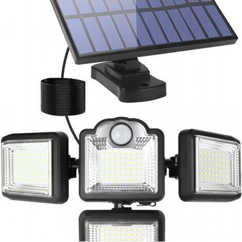 Lumiere Solaire Extérieur, Lampe Solaire Extérieur Détecteur de Mouvement, 3 Modes [1 Pack 144 LED] Etanche Eclairage (1/5)