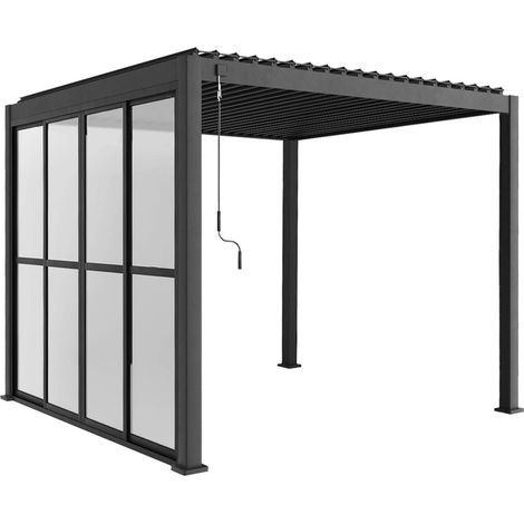 Sliding door aluminium 3m for Triomphe pergola anthracite (1/5)