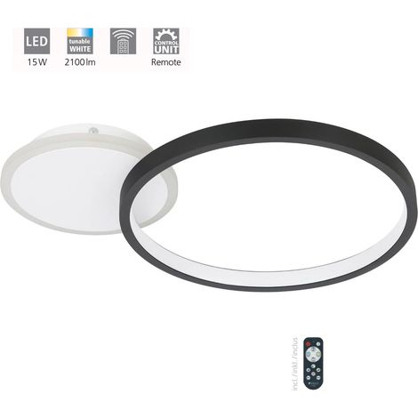 GAFARES PLAFONIERA LED 2700-6500K, 2100LM, 15W DIMMERABILE NERO E BIANCO (1/5)