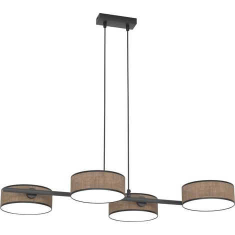 Lampadario DRUMZ Emibig 4xE14 paralumi tondi marrone nero (1/5)