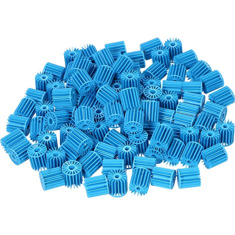 100 perlas biológicas azules de 15 x 16 mm para acuarios y estanques. (1/5)