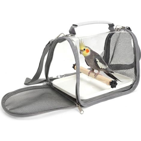 Boîte transport oiseaux tige bois plateau perroquets (1/5)