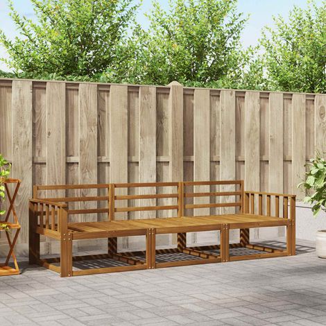 Outdoor-Sofagarnitur 3 pcs Natur Massivholz Akazie