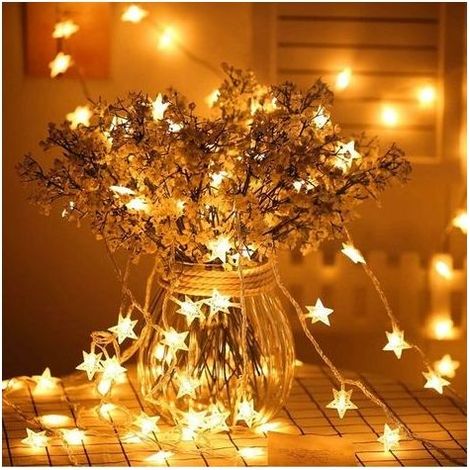 Guirlande Lumineuse Blanc Chaud, 3M, 30 LEDs Ampoules, Étanche IP65 avec Panneau solaire , pour la décoration Extérieure/Intérieure, Soirée etc (1/5)