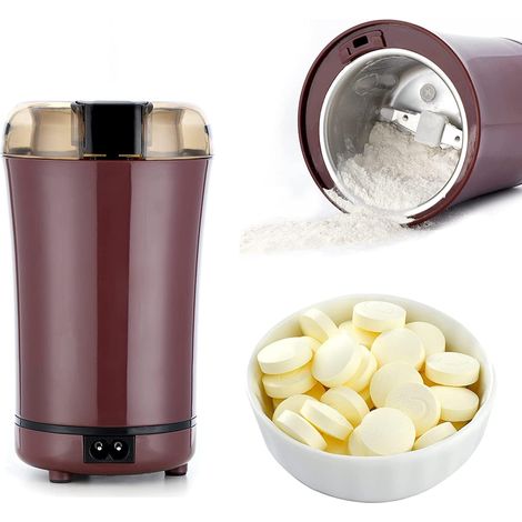 Broyeur de pilules électrique multifonctionnel : broyage de médicaments et de comprimés de vitamines de différentes tailles en poudre fine, mortier et mortier, personnes âgées, enfants ou animaux (1/5)