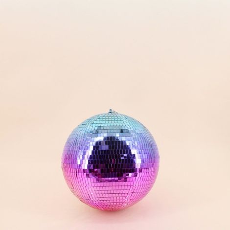 Boule à facettes bicolore bleu, violet d30cm