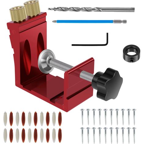 1 Pièce Gabarit de Percage Guide de Percage Guide Percage Gabarit de Percage Charniere Gabarit de Percage Oblique Trou de Poche Ensemble de Kit (1/4)