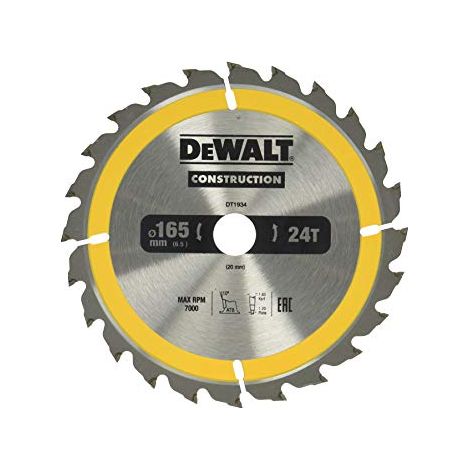 Lama per sega per taglio legno, 165 mm, modello DeWalt DT1934