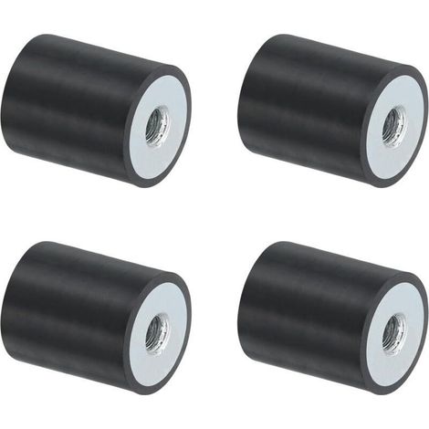 4Pcs 20 x 25mm M6 Supports en Caoutchouc à Filetage Femelle, Isolateur de Vibrations, Remplace les Coussins Anti-Vibrations, Bloc de Base Plat